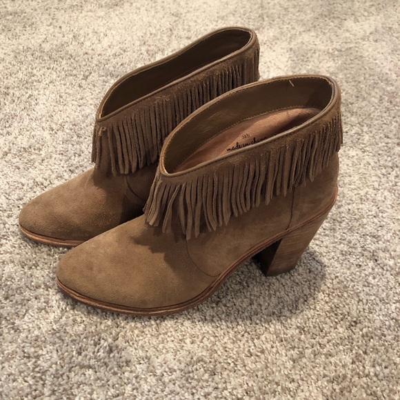 Joie Loren Tan Suede Fringe Booties 8.5 - Picture 1 of 7